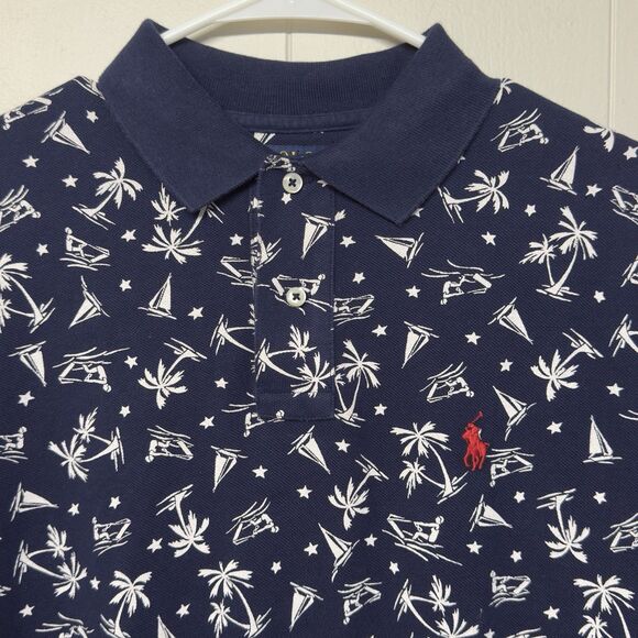 Polo Ralph Lauren Classic Fit Tropical Print Surfing AOP Polo Shirt Preppy Men M - Picture 3 of 11